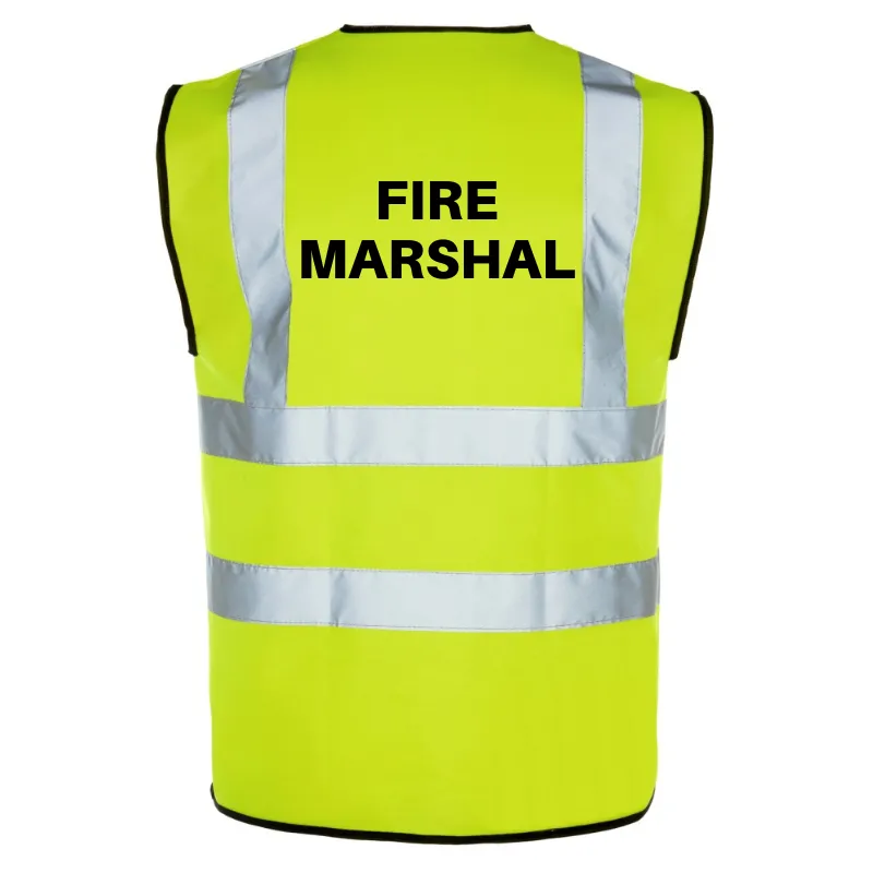 *00% satisfaction guarantee - MARSHAL Waistcoat FIRE Printed Shipping guarantee Hi-Viz