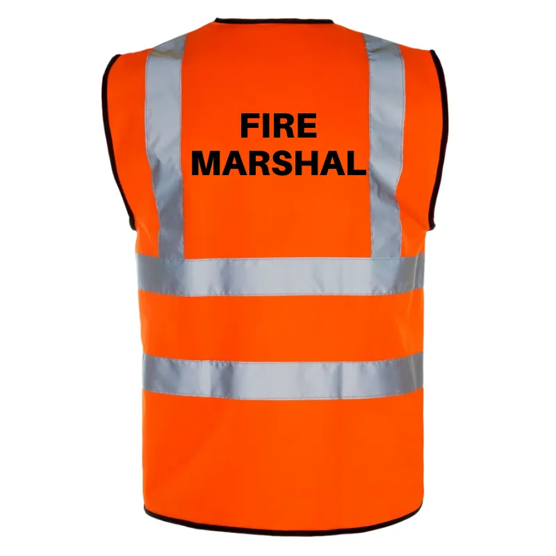 *00% satisfaction guarantee - MARSHAL Waistcoat FIRE Printed Shipping guarantee Hi-Viz