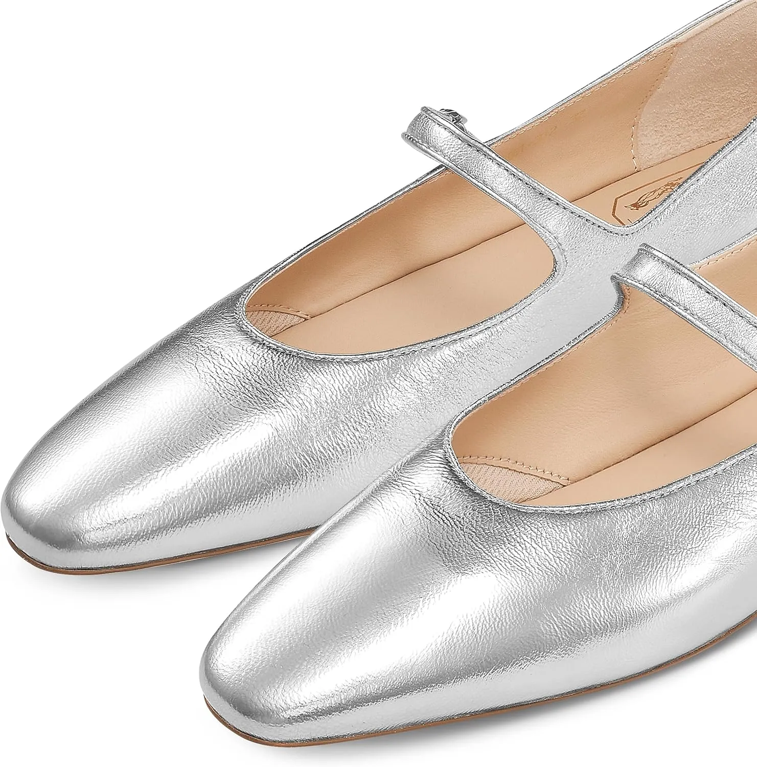 7or9 Mary Jane Flats Women Comfortable Mary Jane Shoes for Women Air-Touch Foam Lambskin Casual Shoes- Silver, Brown, Almond, Black