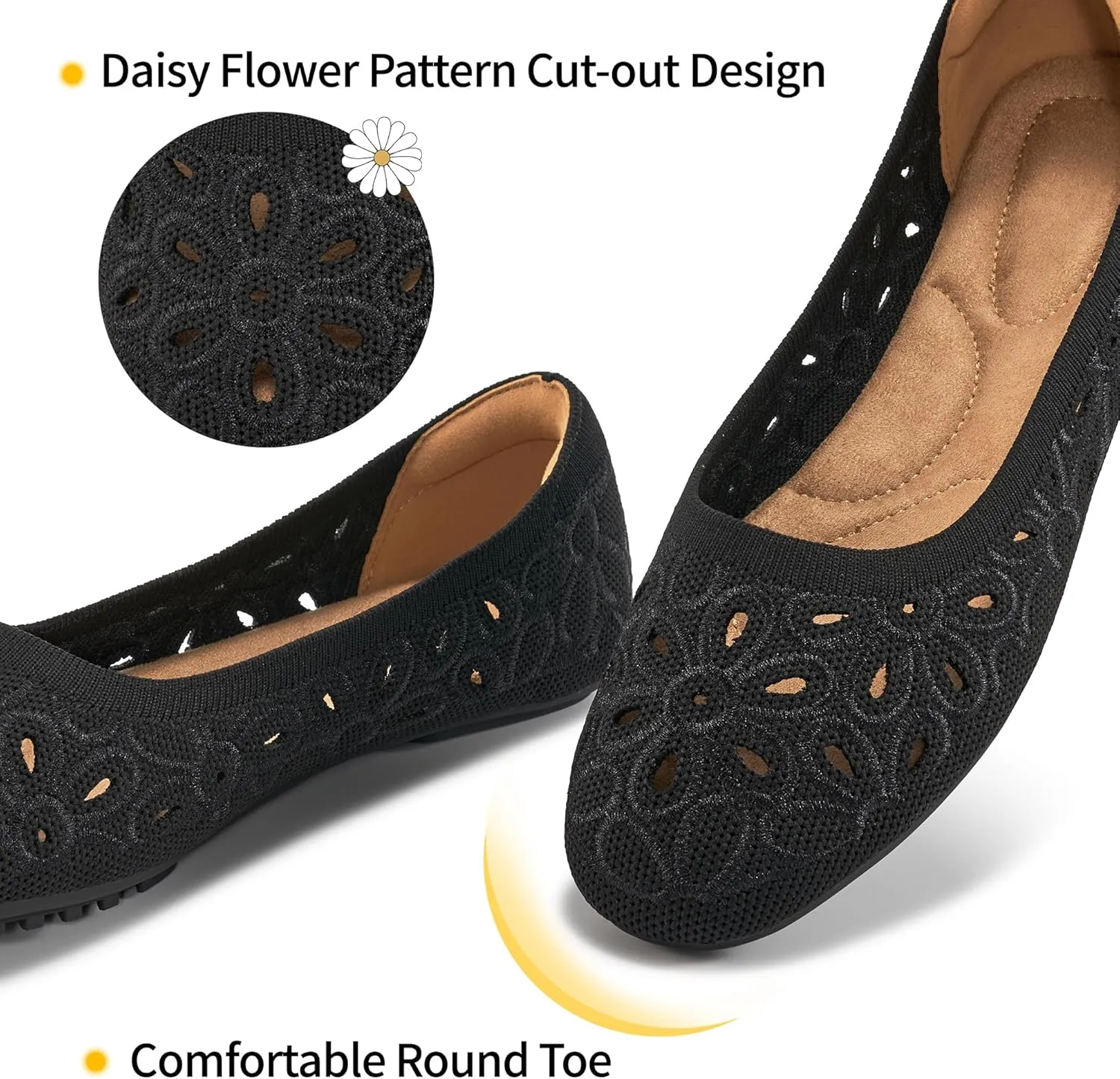 Ablanczoom Ballet Flats Shoes for Women: Round Toe Slip on Summer Comfortable Dress Shoes for Work Casual Wedding