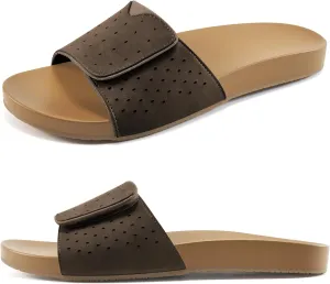Ablanczoom Flat Sandals for Women Slides: Comfortable Slip on Adjustable Summer Beach Womens Slide Sandal