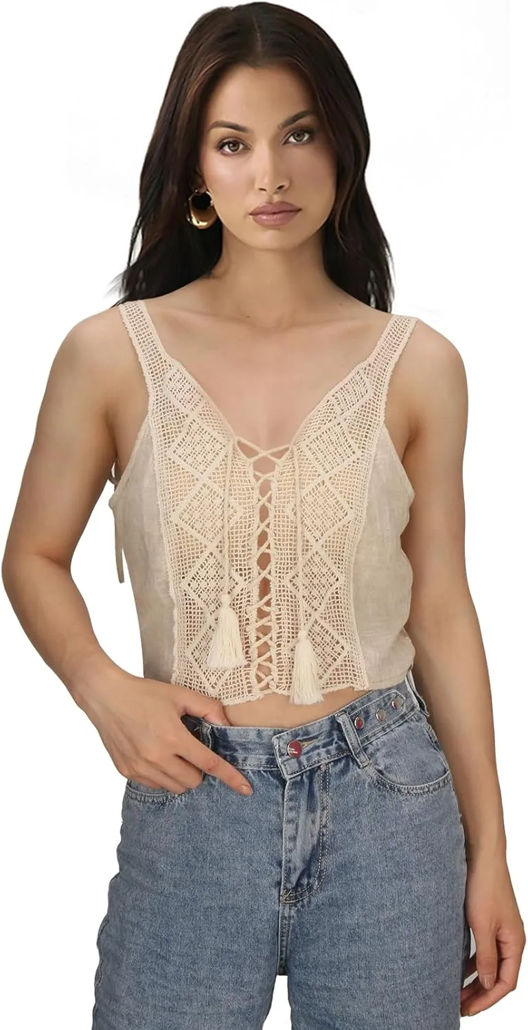 Adult Women Daisy Lace Bohemian Cardigan Summer Floral Fringe Ruffle Short Sleeve Kimono Crochet Sheer Shrug Crop Top