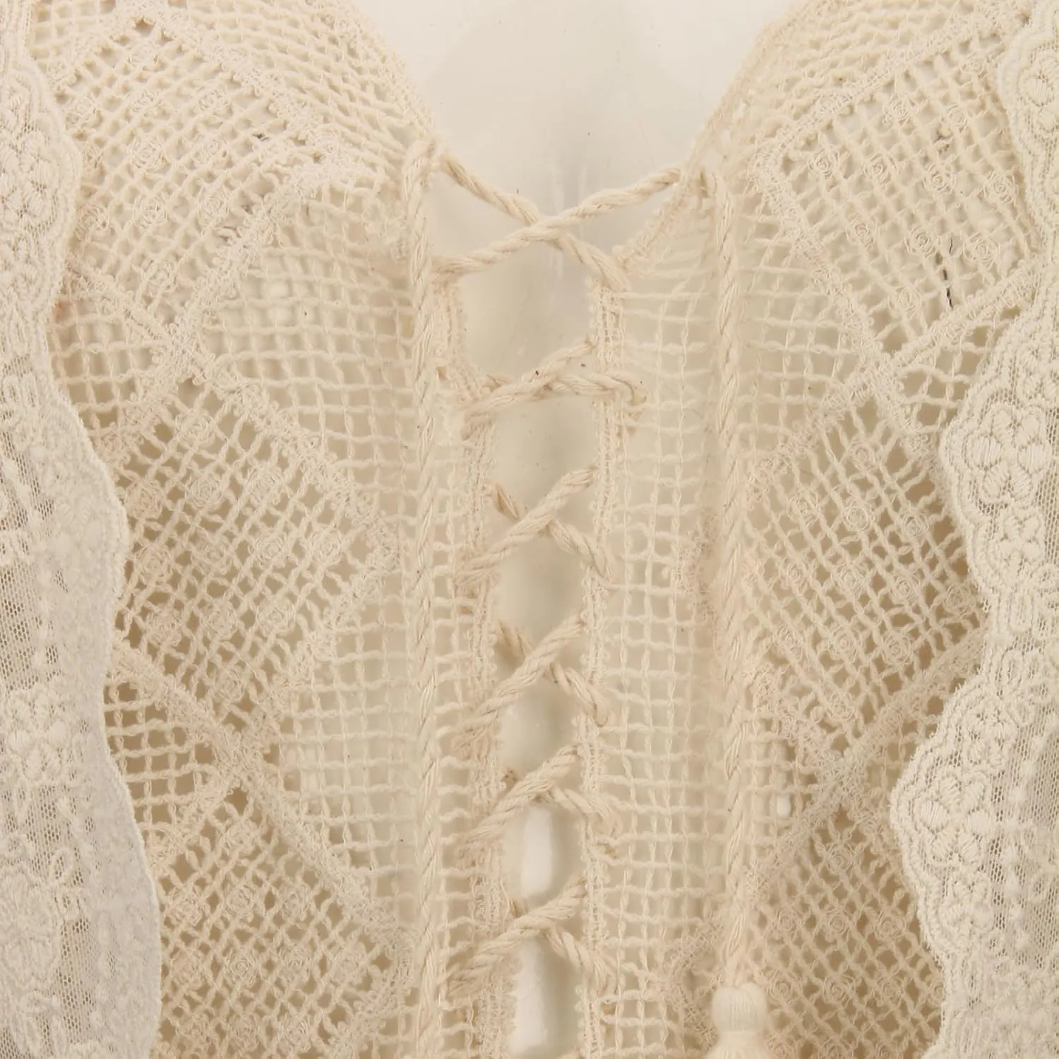 Adult Women Daisy Lace Bohemian Cardigan Summer Floral Fringe Ruffle Short Sleeve Kimono Crochet Sheer Shrug Crop Top