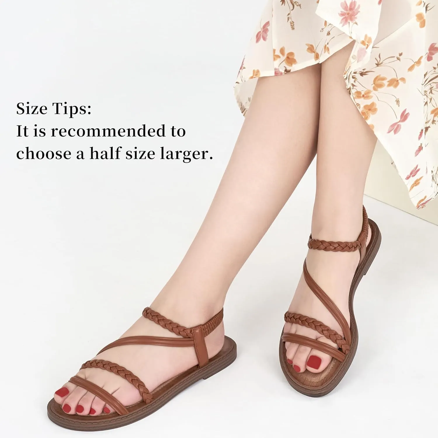 Alicegana Womens Sandals Dressy Summer - Comfortable Gladiator Sandals for Women 2025 Beach Walking Wedding Flat Shoes