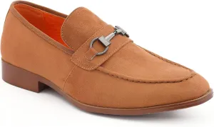 Amali Bradford - Microfiber Men's Slip-On Loafer with Gold Metal Bit - Smoking Slip On Dress Shoes for Men - Microfiber Formal Loafers for Men