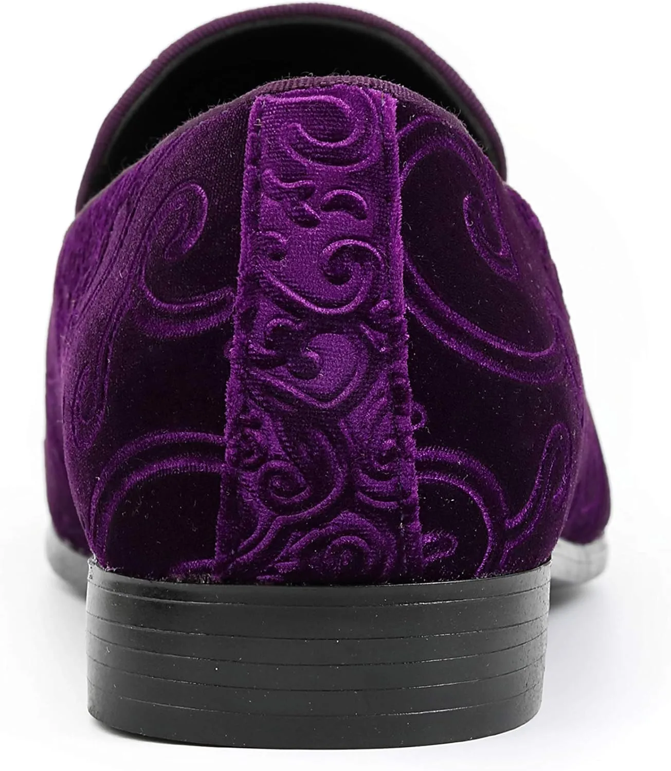Amali King - Men's Slippers - Mens Loafers - Designer Shoes for Men - Tuxedo Shoes - Velvet Loafers Men - Embossed Paisley Pattern, Satin Band and Trim