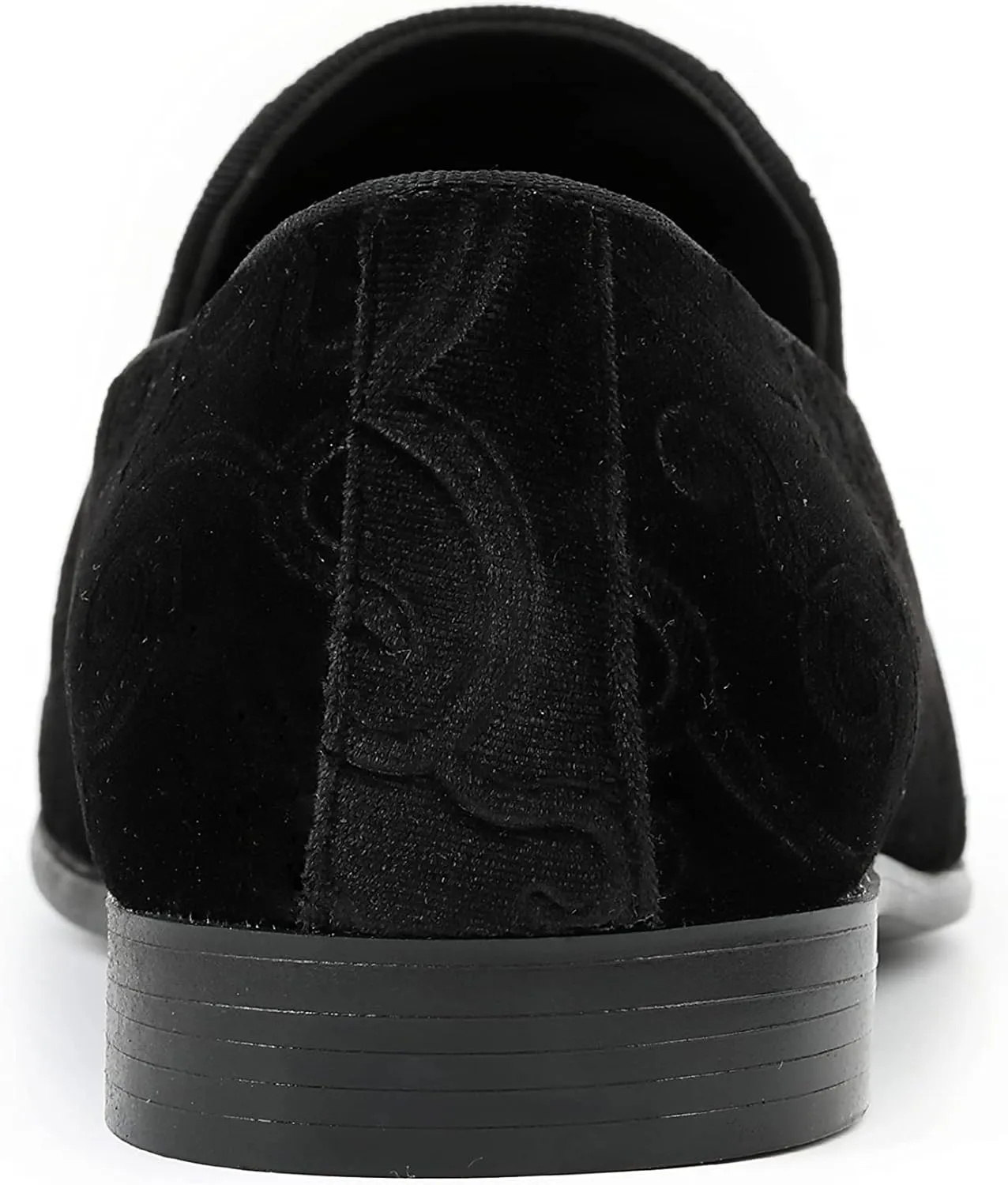 Amali King - Men's Slippers - Mens Loafers - Designer Shoes for Men - Tuxedo Shoes - Velvet Loafers Men - Embossed Paisley Pattern, Satin Band and Trim