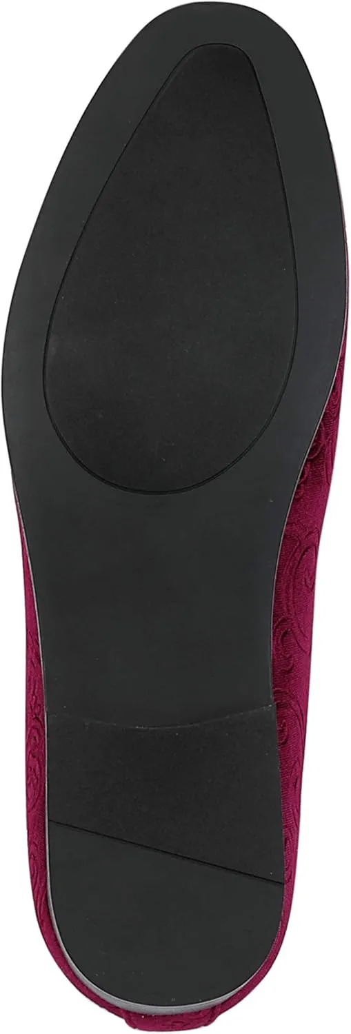 Amali King - Men's Slippers - Mens Loafers - Designer Shoes for Men - Tuxedo Shoes - Velvet Loafers Men - Embossed Paisley Pattern, Satin Band and Trim