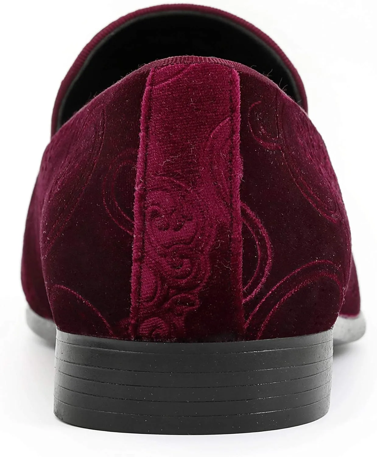 Amali King - Men's Slippers - Mens Loafers - Designer Shoes for Men - Tuxedo Shoes - Velvet Loafers Men - Embossed Paisley Pattern, Satin Band and Trim