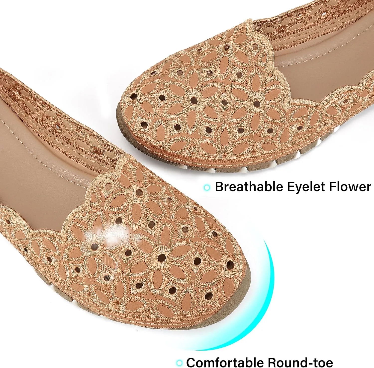 Aomigoct Shoes for Women Ballet Flats: Closed Toe Dress Flats Comfortbale Slip On Pointed Shoes Women Casual Ballets