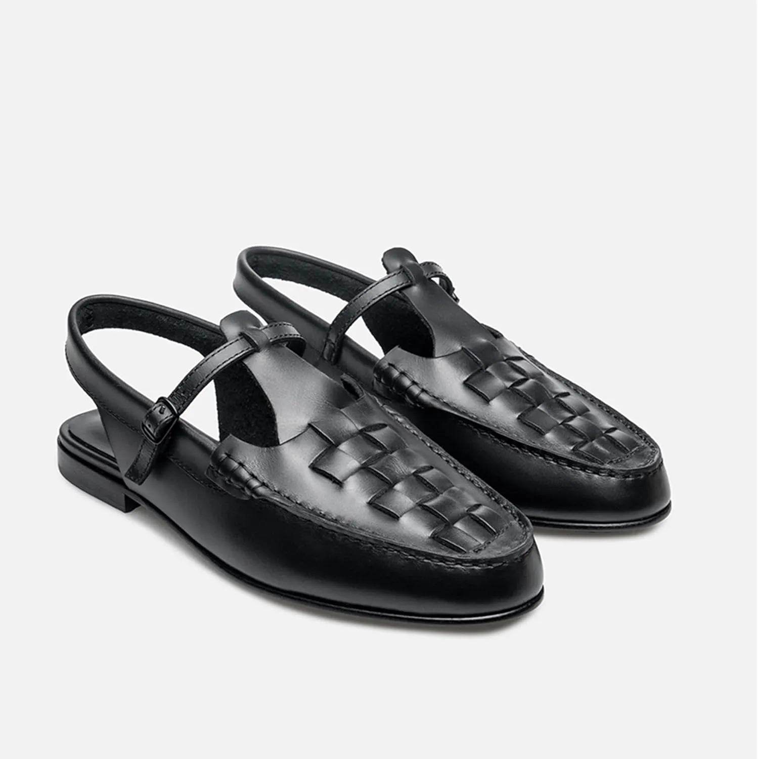Arqa Women's Comfortable Slingback T-bar Loafers Interwoven Front Detail Flats Soft Handmade Loafers & Slip-ons Fashion Dress Flats for Work Dating Business Casual Shoes