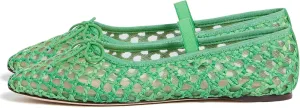 Arqa Women's Raffia Soft Ballet Flats Bow Tie Mesh Ballerina Shoes for Women Elastic Strap Braided Mary Jane Flat