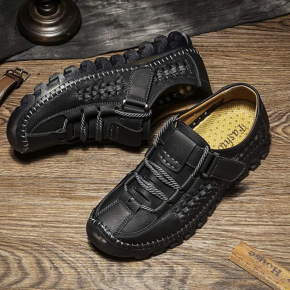 Asifn Men's Business Breathable Loafers Summer Casual Walking Sneakers Handmade Driving Office Shoes