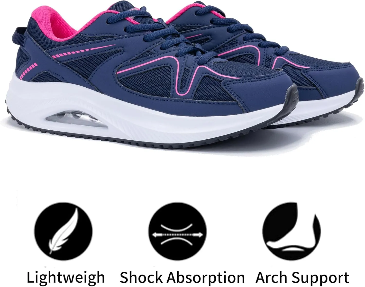 Autper Womens Walking Shoes Arch Support Orthotic Fashion Sneakers Air Tennis Shoes for Plantar Fasciitis Pain Relief US 6-11