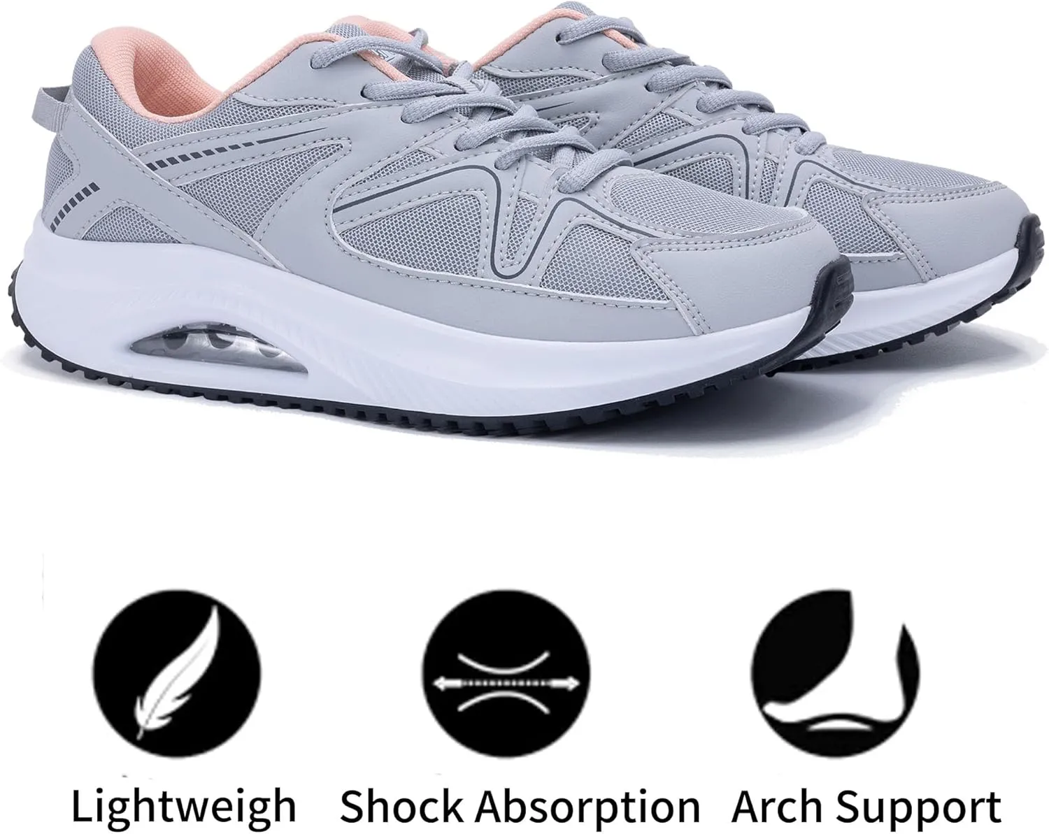 Autper Womens Walking Shoes Arch Support Orthotic Fashion Sneakers Air Tennis Shoes for Plantar Fasciitis Pain Relief US 6-11