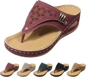 Avylays Orthopedic Sandals for Women Breathable Mesh Hollow Sports Sandals Wedge Heel Flip Flops Summer Casual Slides