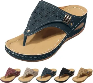 Avylays Orthopedic Sandals for Women Breathable Mesh Hollow Sports Sandals Wedge Heel Flip Flops Summer Casual Slides