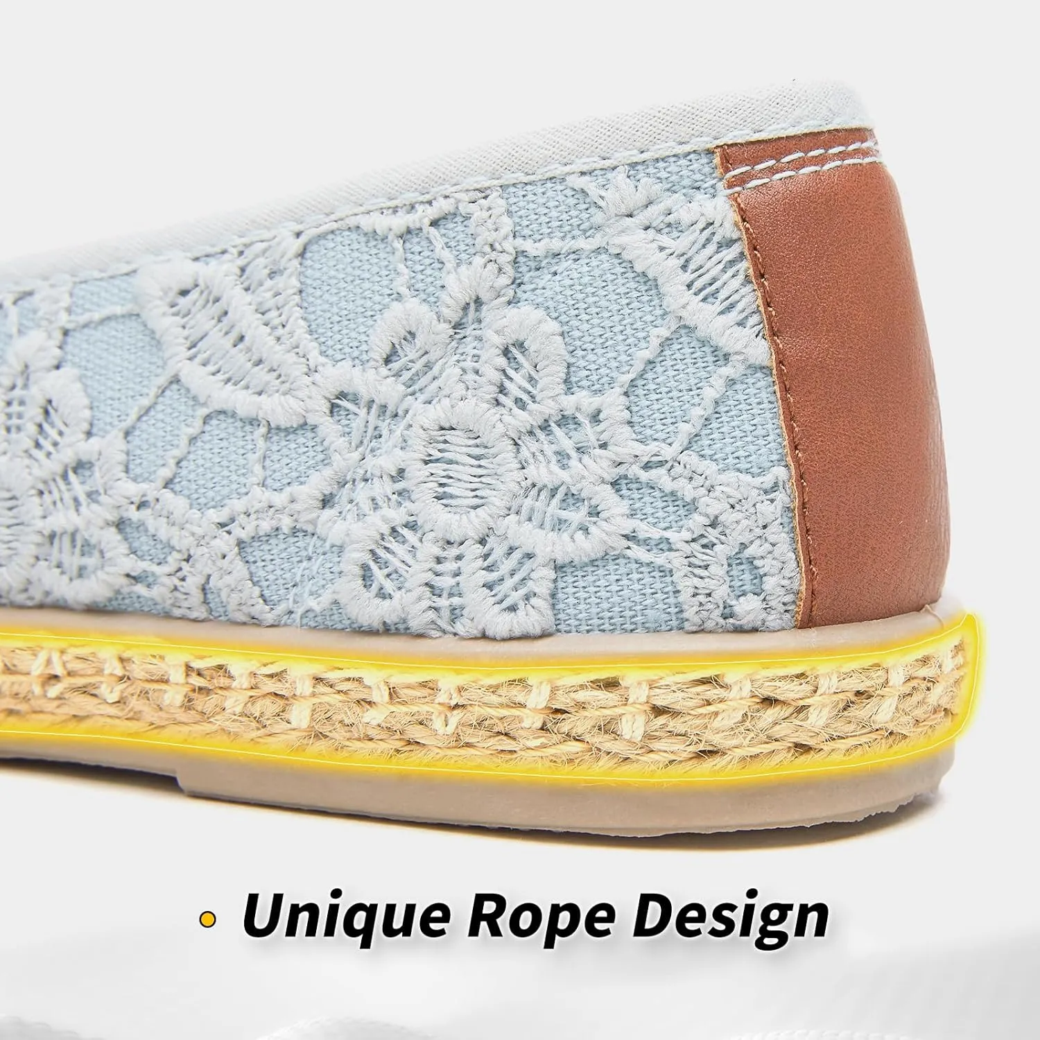 BABUDOG Women's Black Flats with Flower Embroideried,White Lace Ballet Flats,Comfortable Dress Flats
