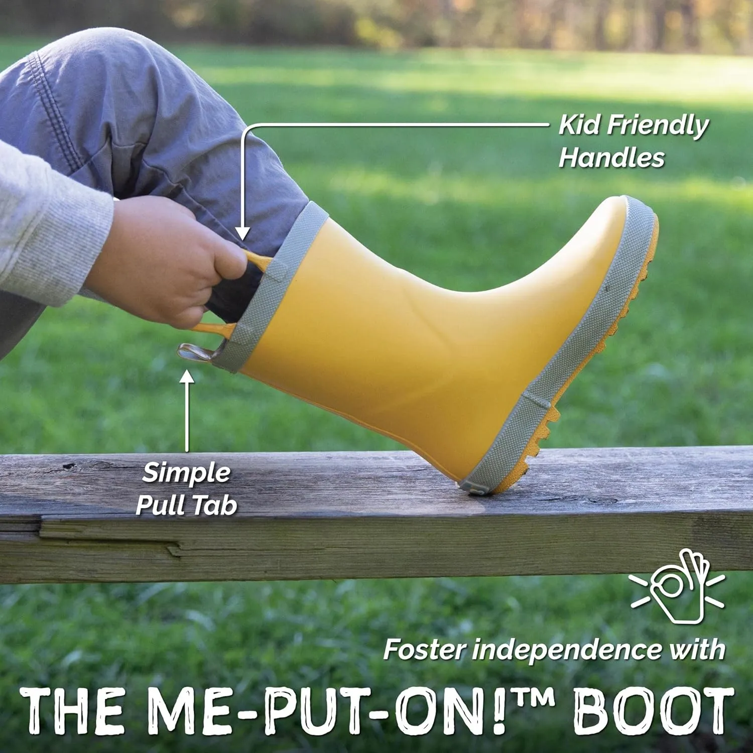 Baby Toddler Kids Natural Rubber Rain Boots Easy-on with Soft Cotton Lining for Girls Boys