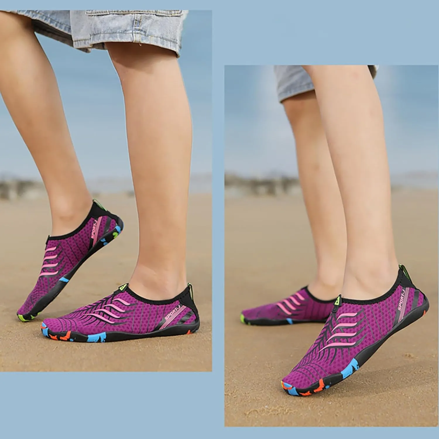 Barefoot Swim Shoes Quick Dry Water Shoes Aqua Socks Non Slip Beach Surf Yoga Camping Boating River Pool Spring Shoe for Women 2025