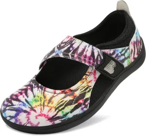 BARERUN Womens Walking Shoes Classic Mary Jane Flats Wide Toe Diabetic Shoes for Women Adjustable Breathable Lightweight Daily Barefoot Shoes