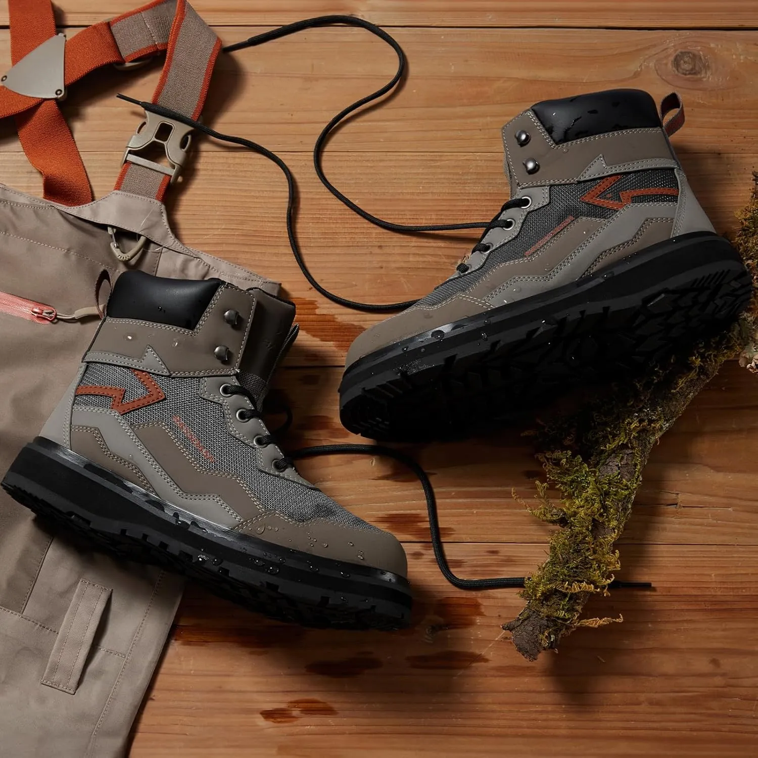 BASSDASH IMMERSE Men’s Wading Boots Breathable Mesh Lightweight Anti-Slip Rubber Sole for Fly Fishing