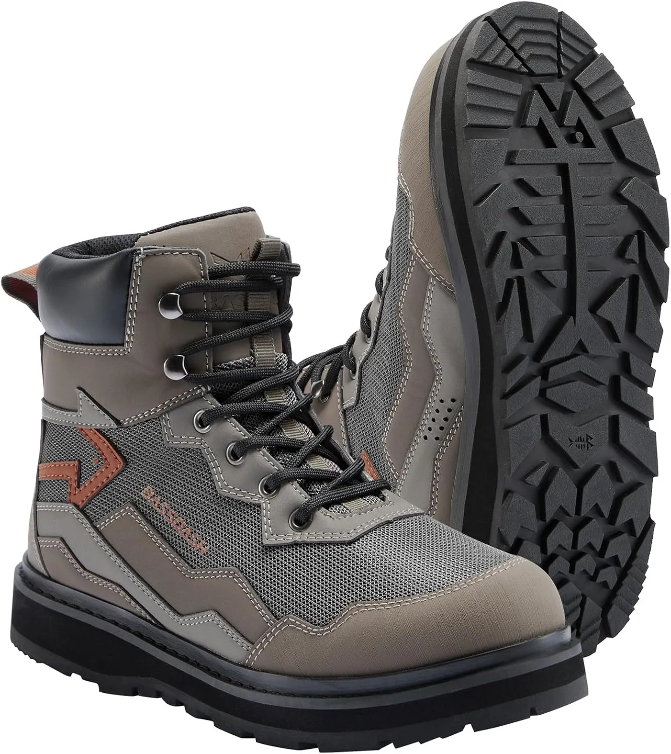 BASSDASH IMMERSE Men’s Wading Boots Breathable Mesh Lightweight Anti-Slip Rubber Sole for Fly Fishing