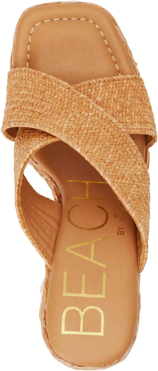 BEACH by Matisse Womens Caravan Block Platform Espadrille Casual Sandals Casual High Heel 3" & Up - Brown