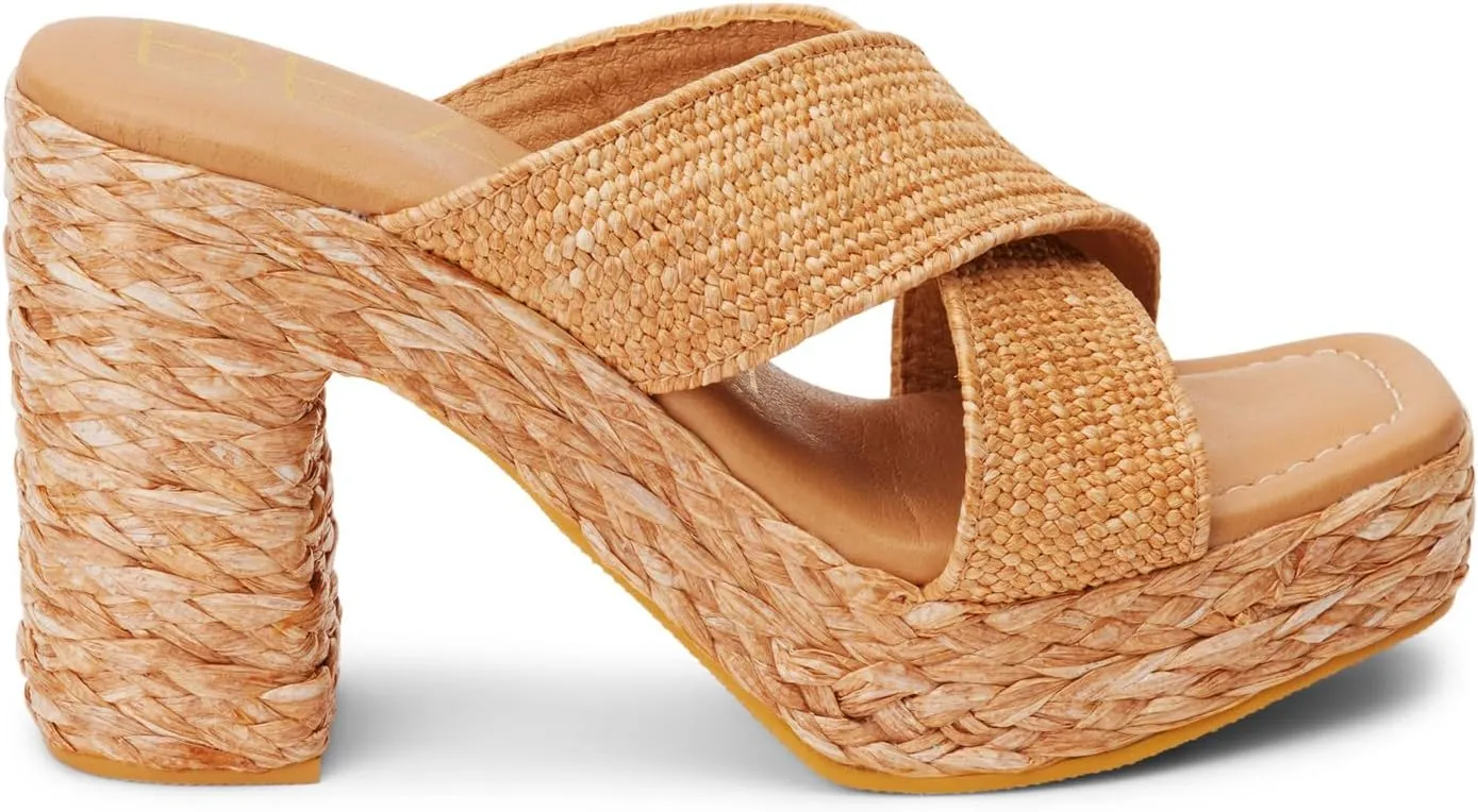 BEACH by Matisse Womens Caravan Block Platform Espadrille Casual Sandals Casual High Heel 3" & Up - Brown