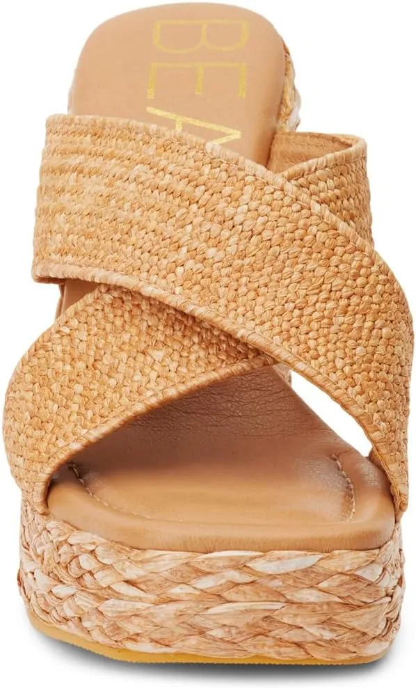 BEACH by Matisse Womens Caravan Block Platform Espadrille Casual Sandals Casual High Heel 3" & Up - Brown