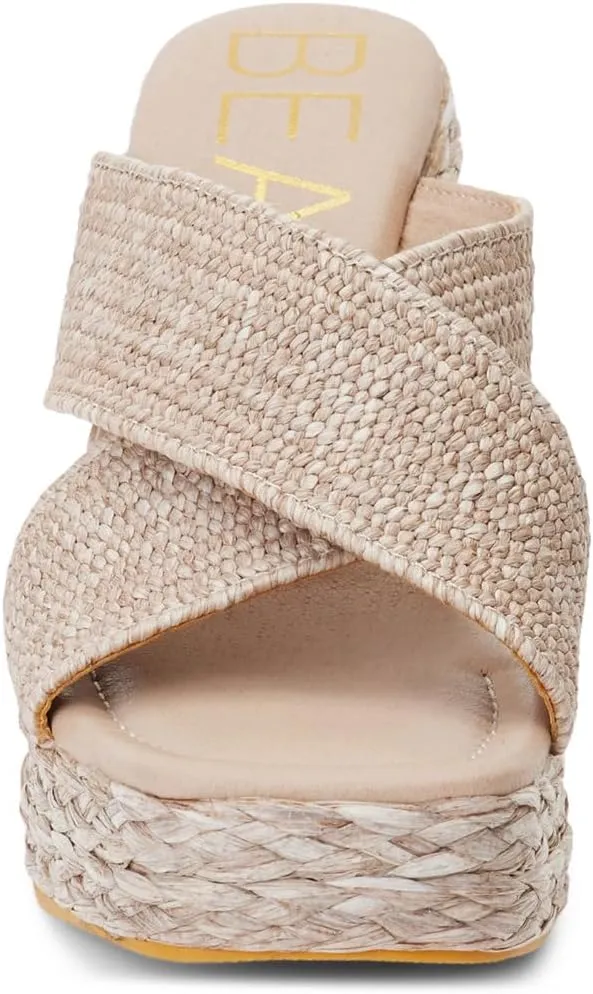 BEACH by Matisse Womens Caravan Block Platform Espadrille Casual Sandals Casual High Heel 3" & Up - Brown