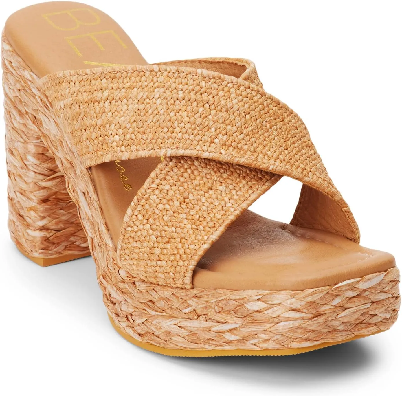BEACH by Matisse Womens Caravan Block Platform Espadrille Casual Sandals Casual High Heel 3" & Up - Brown