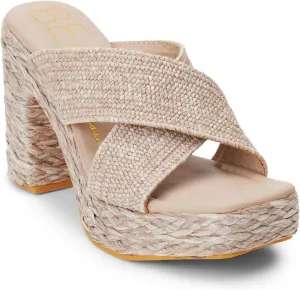 BEACH by Matisse Womens Caravan Block Platform Espadrille Casual Sandals Casual High Heel 3" & Up - Brown