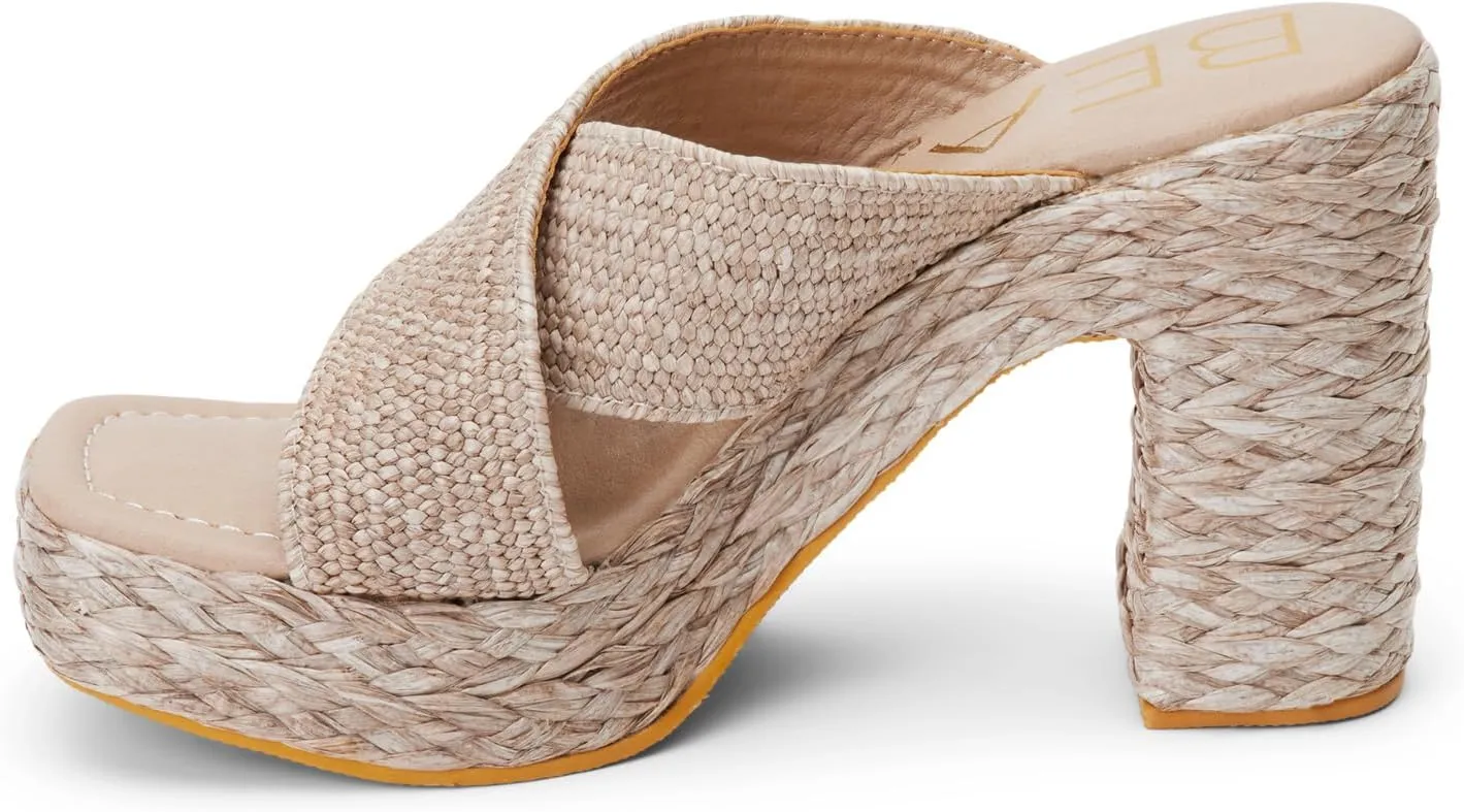BEACH by Matisse Womens Caravan Block Platform Espadrille Casual Sandals Casual High Heel 3" & Up - Brown