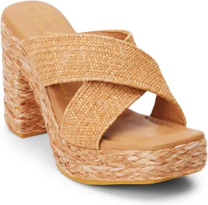 BEACH by Matisse Womens Caravan Block Platform Espadrille Casual Sandals Casual High Heel 3" & Up - Brown