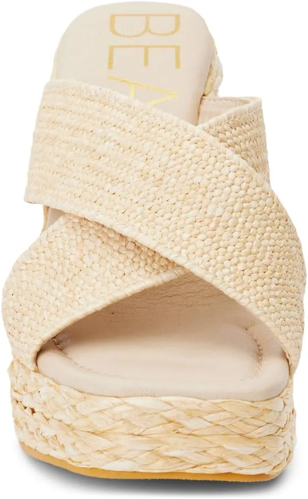 BEACH by Matisse Womens Caravan Block Platform Espadrille Casual Sandals Casual High Heel 3" & Up - Brown