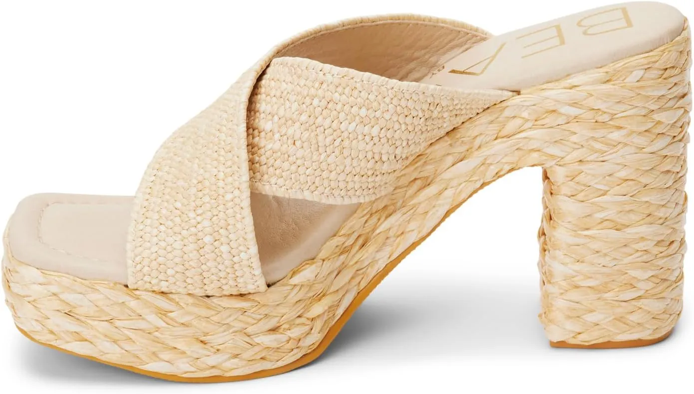 BEACH by Matisse Womens Caravan Block Platform Espadrille Casual Sandals Casual High Heel 3" & Up - Brown