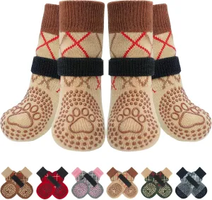 BEAUTYZOO Dog Socks to Prevent Licking Paws for Hardwood Floors Anti Slip, Dog Shoes Booties for Hot/Cold Pavement,Grippy Boots & Paw Protectors Traction Control for Small Medium Large Senior Dogs
