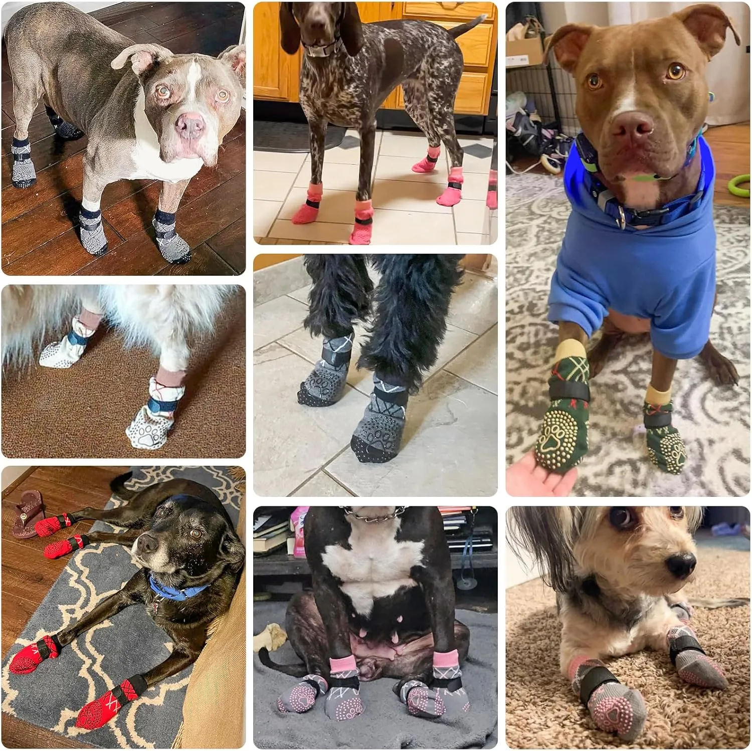BEAUTYZOO Dog Socks to Prevent Licking Paws for Hardwood Floors Anti Slip, Dog Shoes Booties for Hot/Cold Pavement,Grippy Boots & Paw Protectors Traction Control for Small Medium Large Senior Dogs