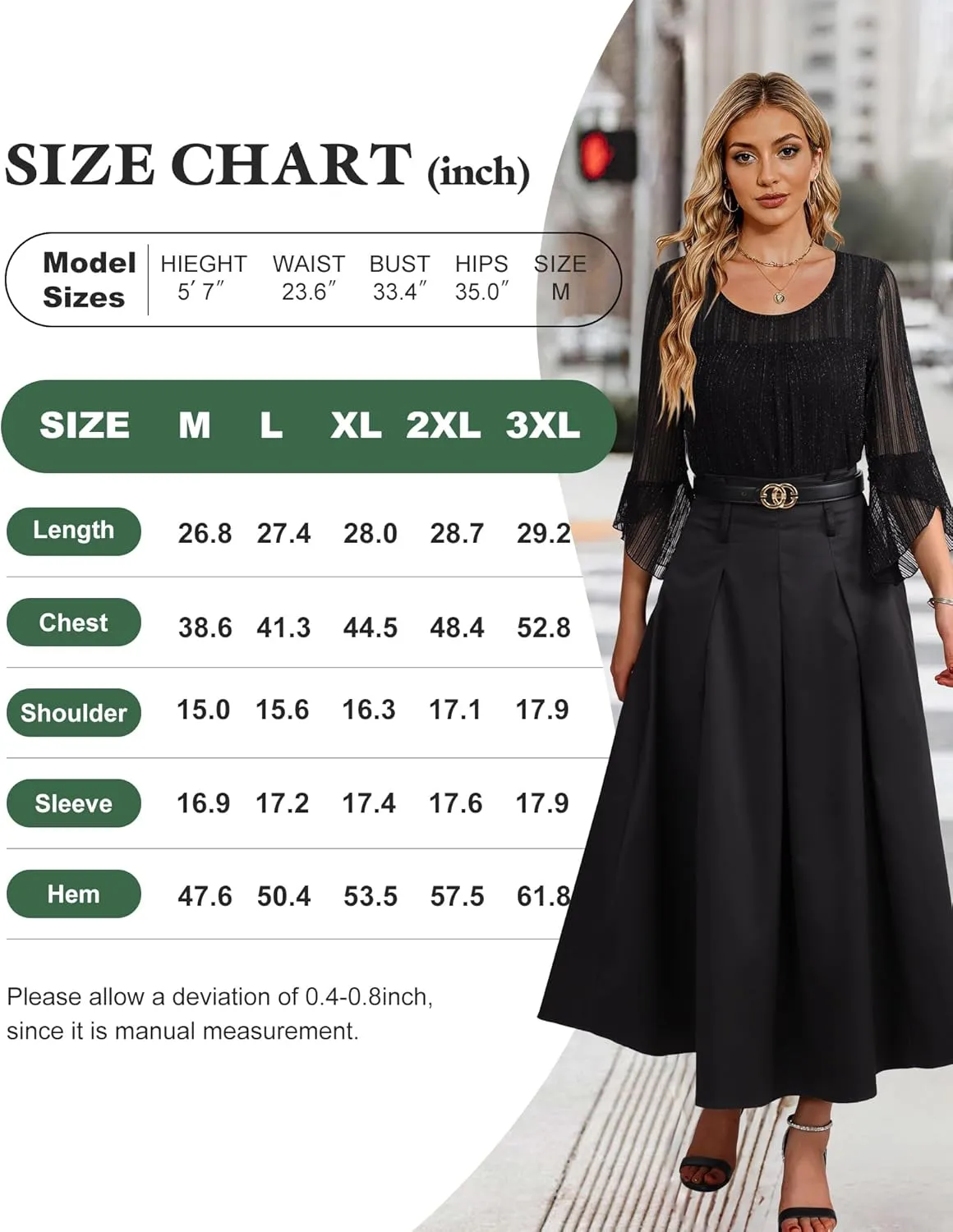 Bebonnie Women's Ruffle 3/4 Sleeve Elegant Dressy Blouses Crew Neck Double Layers Mesh Tunic Tops