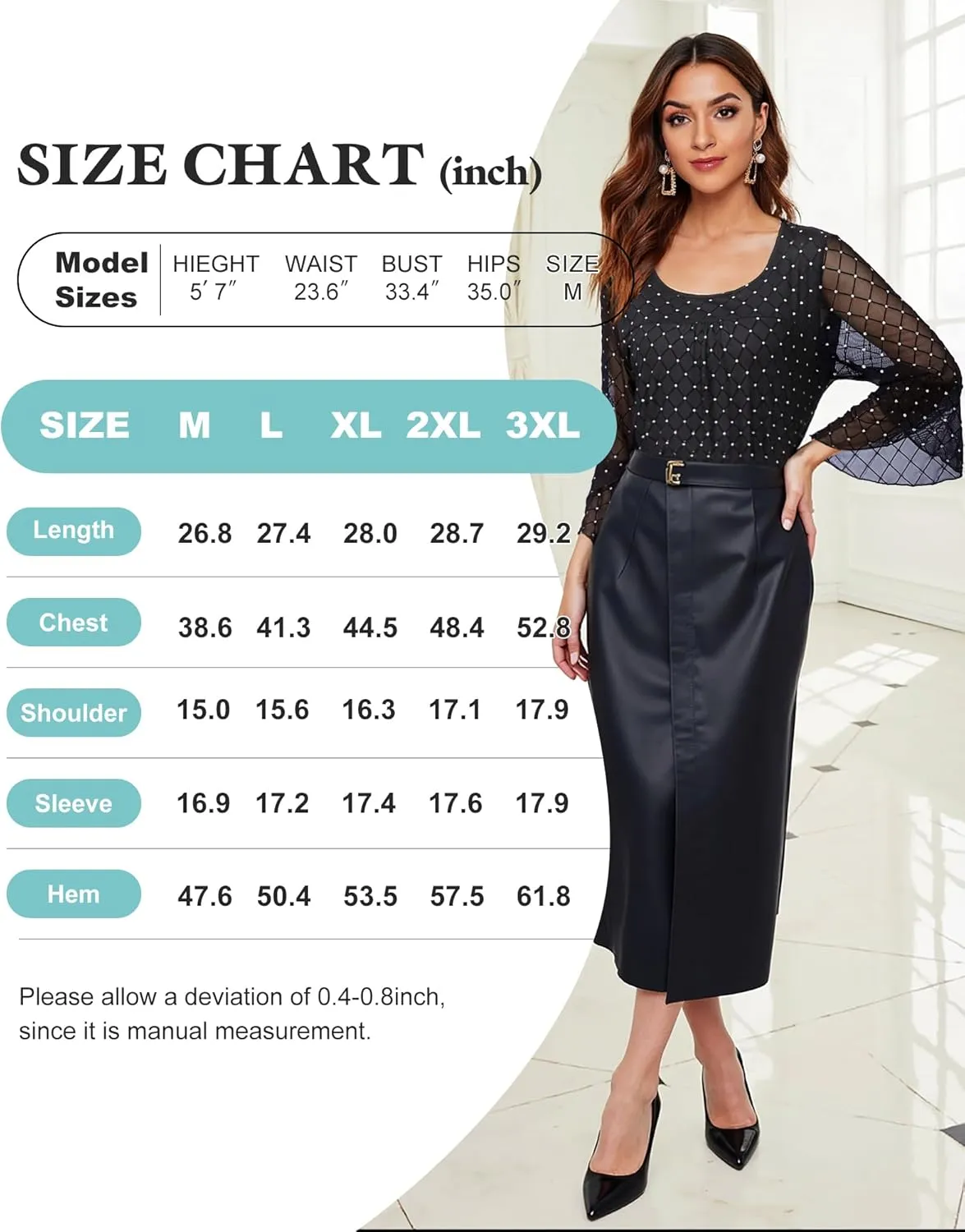 Bebonnie Women's Ruffle 3/4 Sleeve Elegant Dressy Blouses Crew Neck Double Layers Mesh Tunic Tops