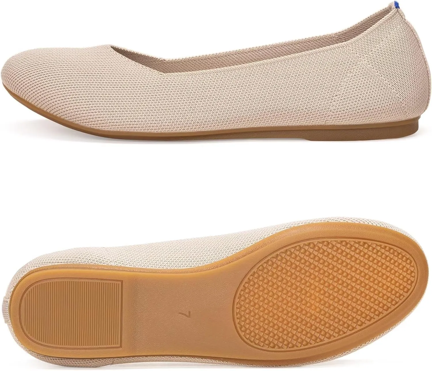 BEJINASH Ballet Flats for Women Soft Slip On Flat Shoes Knit Round Toe Work Flat Mesh Woman Walking Shoes Comfortable Casual