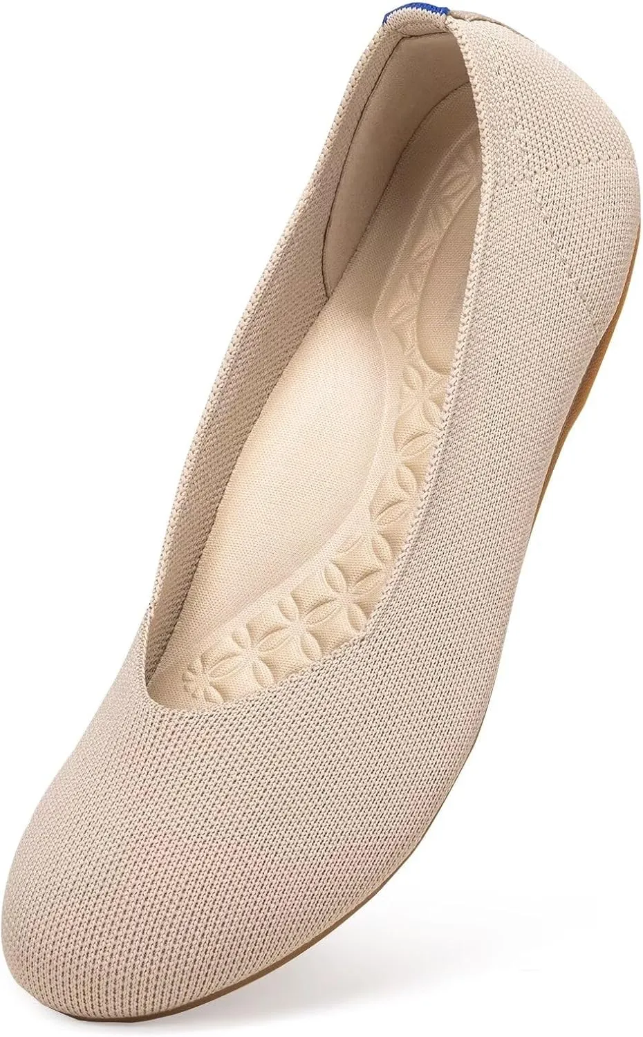 BEJINASH Ballet Flats for Women Soft Slip On Flat Shoes Knit Round Toe Work Flat Mesh Woman Walking Shoes Comfortable Casual