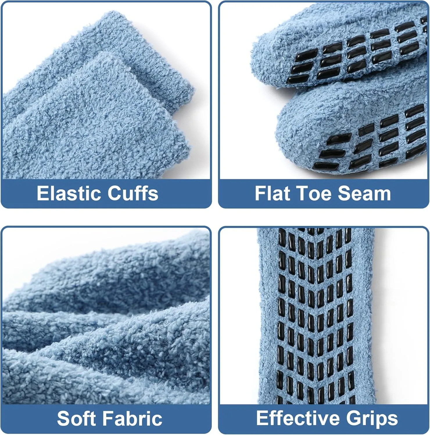 Bevigorio Non Slip Slipper Socks for Women Hospital Fuzzy Socks with Grips Cozy Grippy Winter Warm Gifts