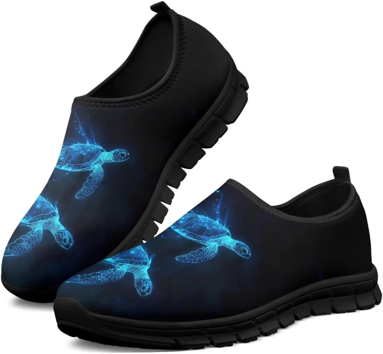 Binienty Casual Sneakers for Women Men Sea Turtle Animal Print Loafers Arch Support Low Cut Platform Loafers