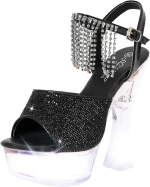 Block Heels For Women Sandals Women'S Chunky Heel Sandals High Heel Men Platform Party High Heels Plus Size Unisex Wedding Party Evening Prom Dance Dress Shoes