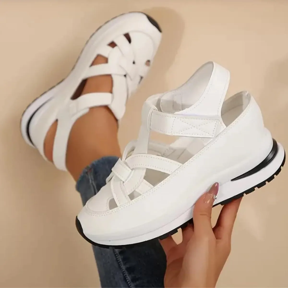 Bomre Shoes Women Sneakers, Aveta Orthopedic Sandals, Plus Size Hollow-Out Casual Sandals, Summer Casual Beach Shoes