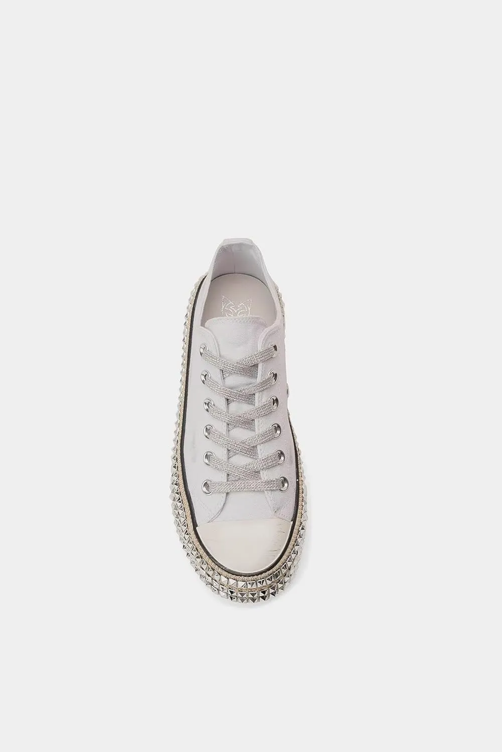 Canvas Sneakers Studded Rhinestone Side Shoes Lace Up Fashion Shoes Casual Platform Ankle Boots for Women Girls