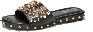 Cape Robbin Tonie Spike and Stud Adorned Flat Sandals (Tonie)