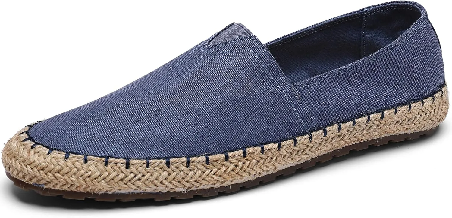 CASMAG Men's Fashion Casual Cloth Shoes Canvas Slip-on Loafers Espadrille Leisure Walking Sneakers Moccasins Boat Shoes